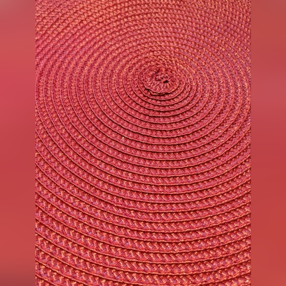 Table Setting For 8. Floral Cloth Napkins and Burgundy Placemats. - Picture 5 of 8